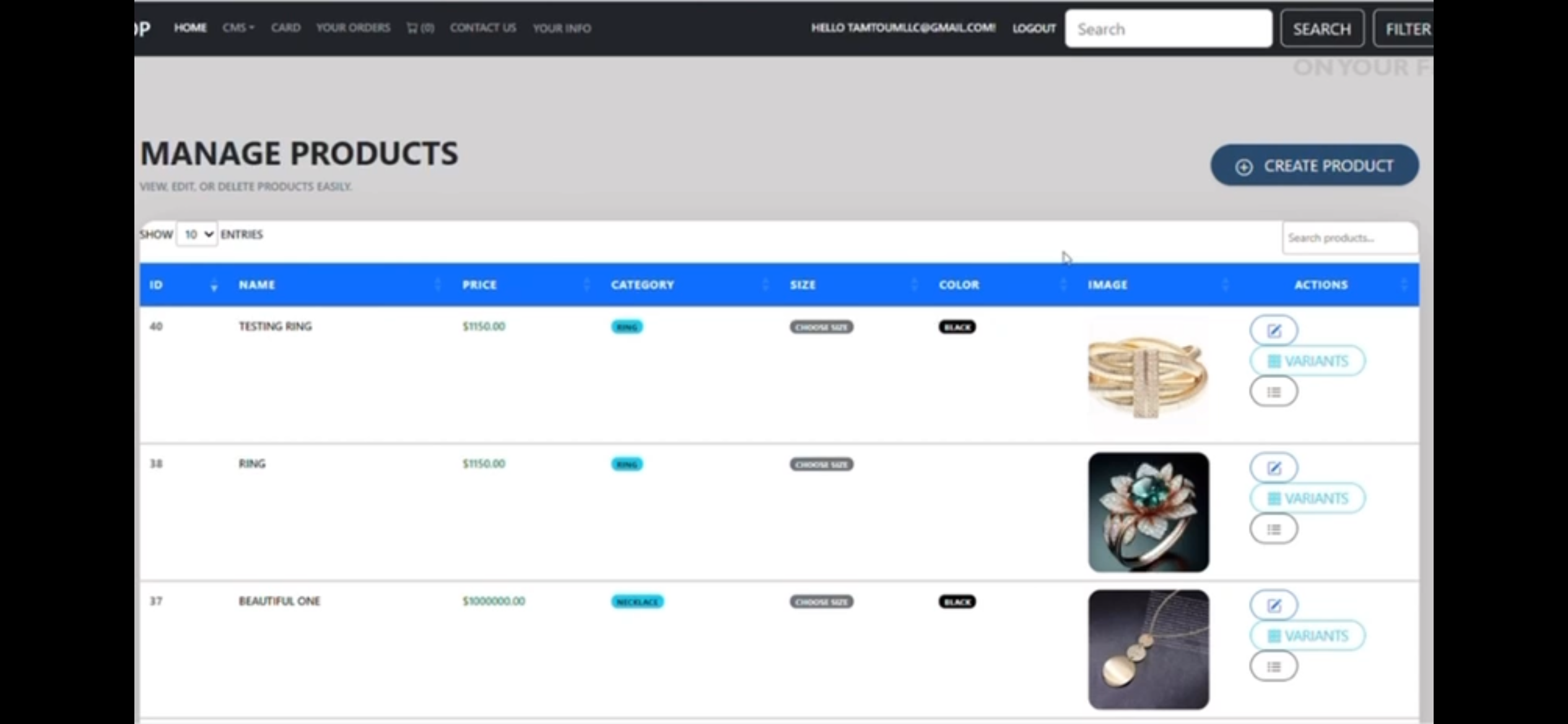 Jewelry Order Management